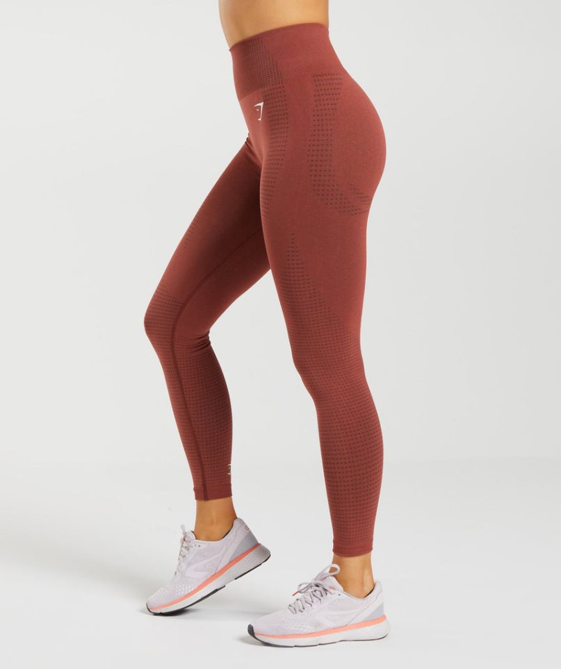 Women's Gymshark Vital Seamless 2.0 Leggings Brown | CA 0D5NA8